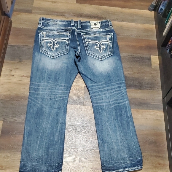 Rock Revival Cyrek Straight Leg Embellished Blue Jeans - Picture 12 of 13
